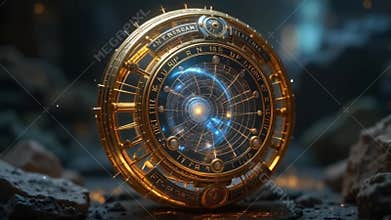 Ancient Glowing Orb 4K - Mystical Golden Artifact for Fantasy Films, Game Assets & Esoteric Visuals