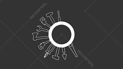 Professional handyman services. Blank template for your logo with tools collection and text space.