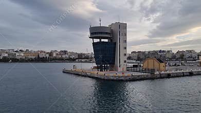 Panoramic view of Ceuta, a Spanish city in North Africa, taken from the ferry leaving the port.