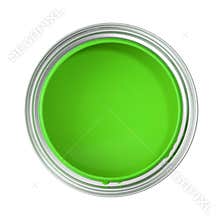 Can filled with green paint