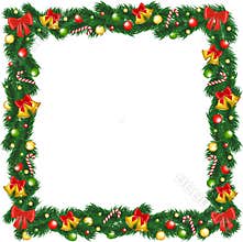 Print Christmas garland frame