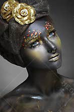 Woman with black face