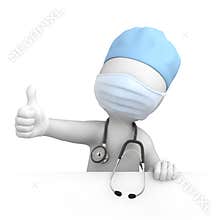 Happy doctor with thumb up