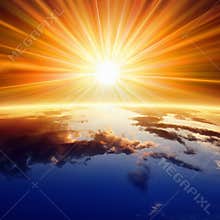 Sun above Earth