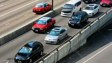 Rush hour traffic at central, hong kong
