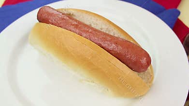 Mustard on a Hot Dog