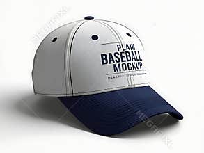 A Plain White Baseball Cap Mockup Design