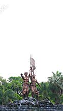 TASIKMALAYA, INDONESIA - 14 DECEMBER 2024 - The Ma Eroh statue is a symbol of female strength in the Tasikmalaya square park