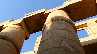 top of columns in karnak temple in Egypt