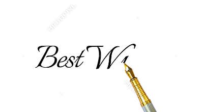 Cursive 'Best Wishes' Text on White Background for Greeting Cards, Celebrations, Farewells
