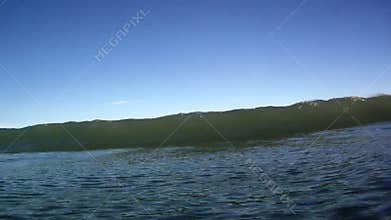 Ocean Surfing Waves Breaks Over the Camera in Hawaii