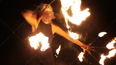Fire woman performance