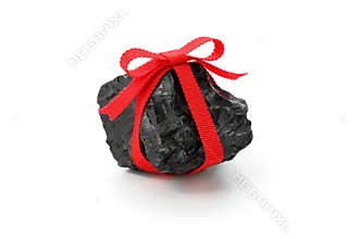 Coal with red ribbon