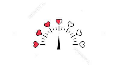 Heart Speedometer Animated Love Meter with Moving Needle