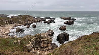Stormy day in Black Sea coast of Istanbu, Turkiye