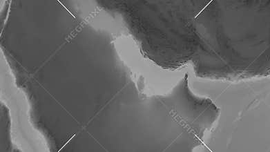 Bahrain Island in the Persian Gulf. Bilevel map. Slide