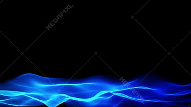 Lower thirds abstract soft wave background, blue waves motion flow