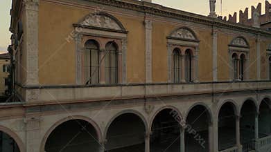 Drone Shot of Historic Renaissance Building in Verona, Italy