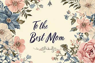 Romantic Vintage Mother's Day Card with Intricate Floral Borders for Personalization