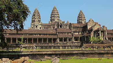 Angkor Thom wat temple in cambodia - architectural monument