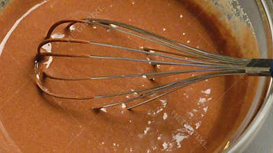 Adding flour on chocolate