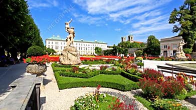 Mirabell palace and garden in the summer Salzburg