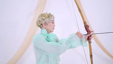 Archer Preparing to Shoot an Arrow