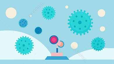 Exosomes Under Microscope A closeup view of exosome particles under a microscope emphasizing their hightech and