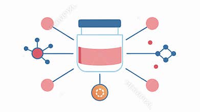 Exosome Chemistry A simplified molecular diagram of exosomes with arrows pointing to a small scrub jar indicating the