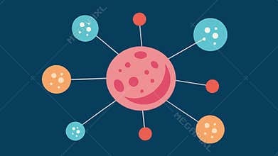 Exosome Molecular Structure A simplified illustration of exosomes represented as small spherical shapes interconnected