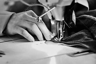 Tailor working at a factory