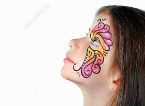 Little girl with face paint