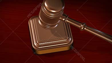 Gavel pounded on block