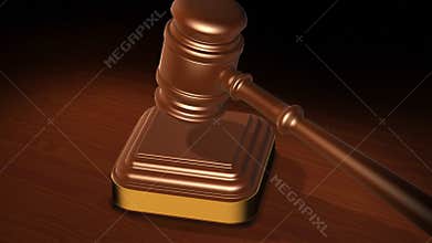 Gavel pounded on block