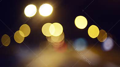 Drunk driving a car in the night.