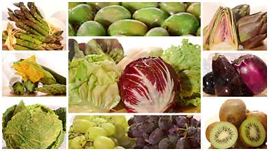 Green and red healthy food
