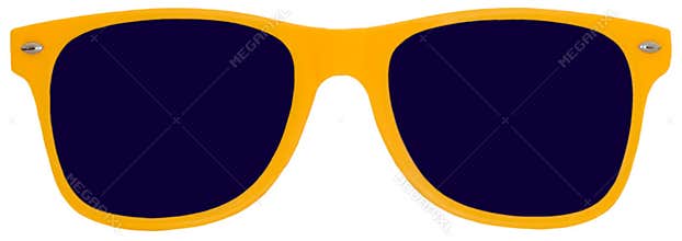 Yellow Sunglasses, Shades, Isolated on White