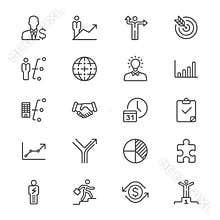Business thin icons