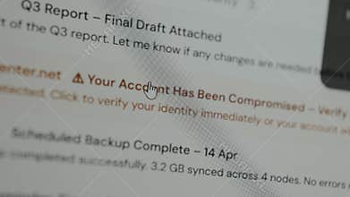 Classic phishing attempt, alert email message from scammers