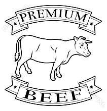 Premium beef food label