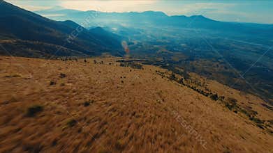 Cinematic FPV Drone Flight Over Mount Batur