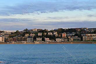 Panorama of La Concha Beach in San Sebastian