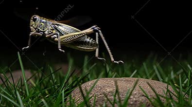 Isolated Grasshopper on Outdoor Macro 4K Clip of Insect in Nature