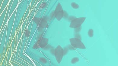 Abstract digital art with flowing lines and geometric shapes in teal