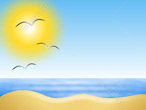 Sunny Summer Beach Background