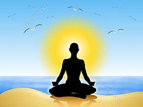 Yoga Meditation on The Beach