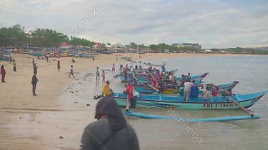 Badung, Bali, Indonesia - April 21, 2026: Balinese Fishermen