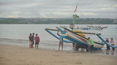 Badung, Bali, Indonesia - April 21, 2026: Balinese Fishermen