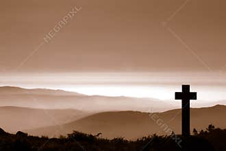 Cross in mountain