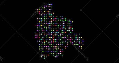 Data Visualization of Bolivia Map Particles Animation Video